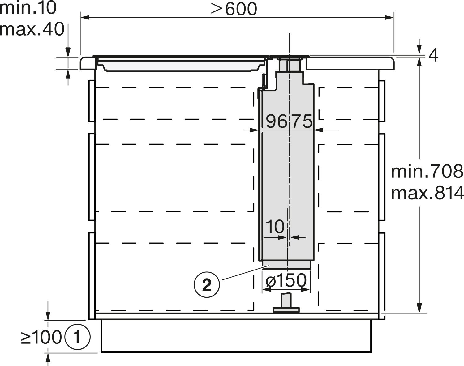 Встраиваемая в столешницу вытяжка Miele DAD 4841 Levantar